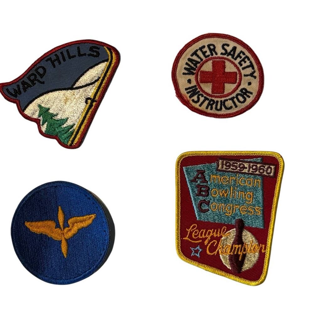 VTG Patch Lot Red Cross Water Safety ABC Bowling 1959 Champion Scout Camp (4)